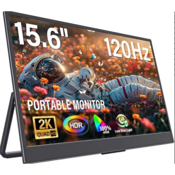 15.6" Portable Monitor 60Hz Touchscreen 1080P 10-Point Touch Screen Monitor Portable with Protective Sleeve Built-in Stand, 1200:1 HDMI USB C Travel Monitors for Laptop, PC, Phone