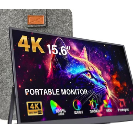 15.6" Portable Monitor 120Hz 2K QHD 2160x1440 | 100% sRGB HDR | Second Monitor with 2 USB-C & HDMI Ports |Travel Monitor for Laptop